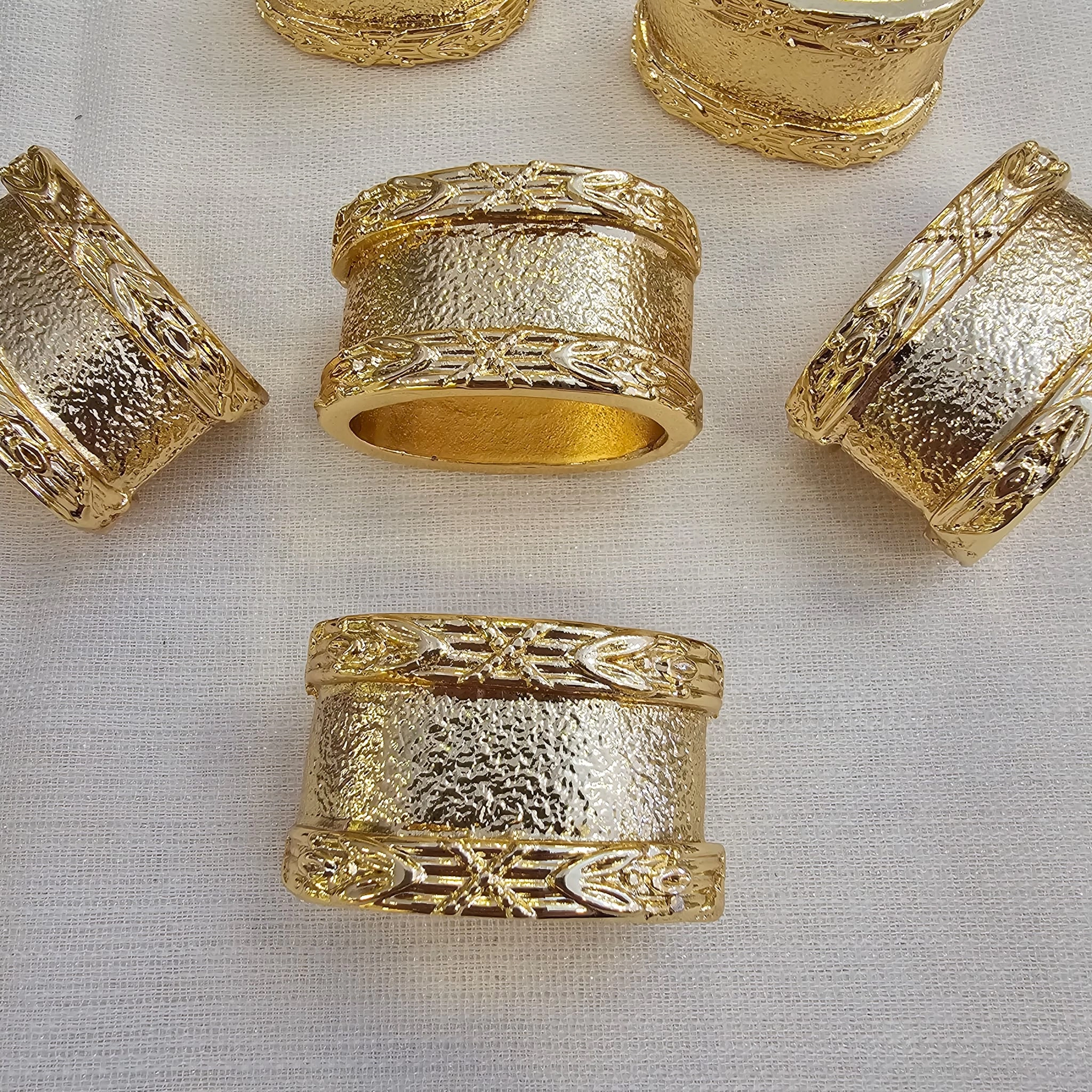 6 LI DÖKÜM METAL PEÇETE YÜZÜĞÜ GOLD