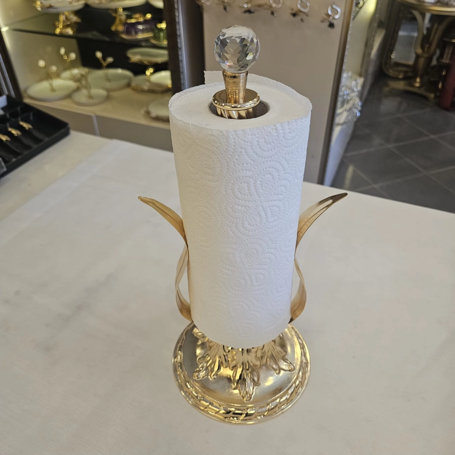 METAL DÖKÜM AYAKLI KAĞIT HAVLULUK GOLD