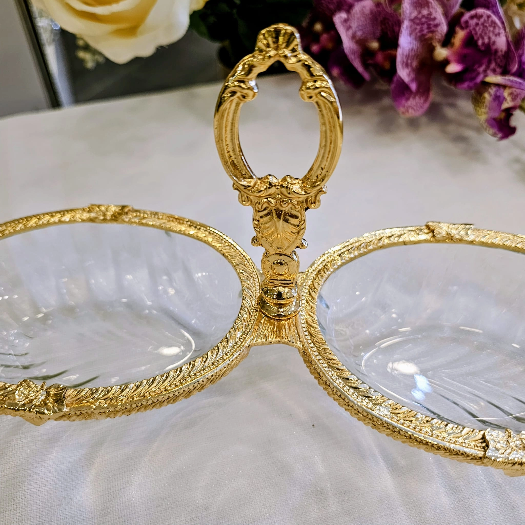 1 PARÇA 2 BÖLMELİ DÖKÜM METAL ÇERÇEVELİ ÇEREZLİK GOLD 