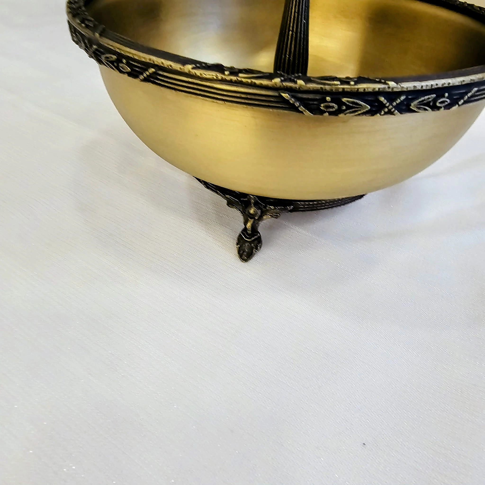 2 KATLI PASLANMAZ ÇELİK SUNUM KASE 21/14 CM ANTİK