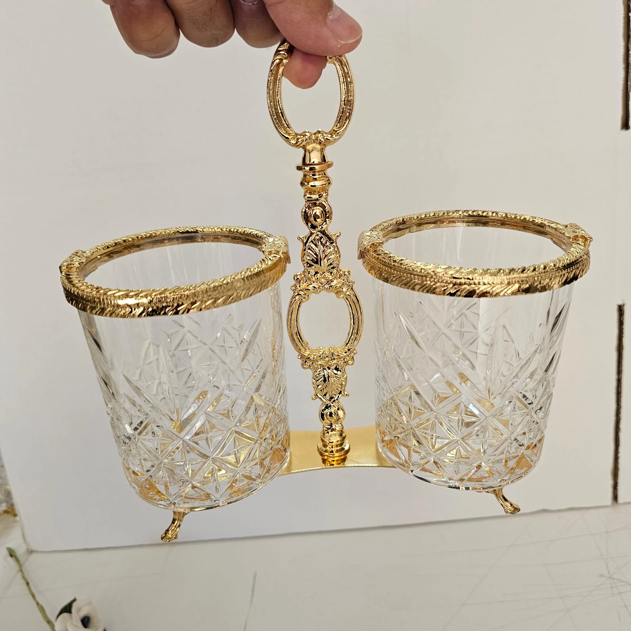İKİ BÖLMELİ AYAKLI KAŞIKLIK GOLD