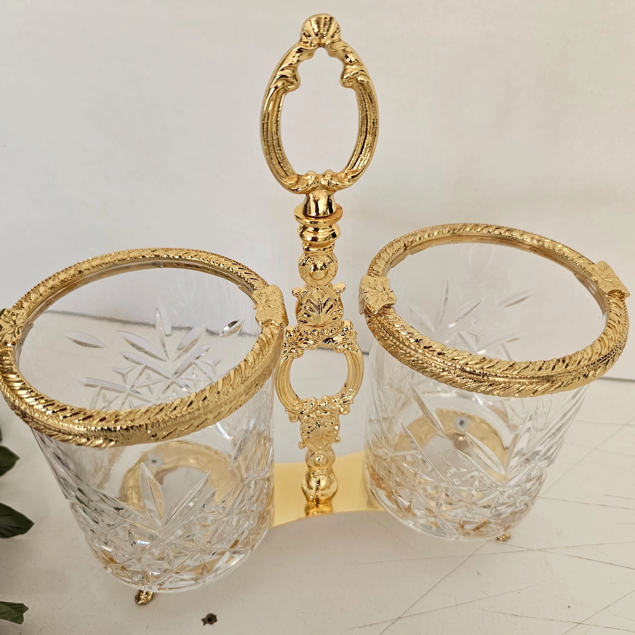 İKİ BÖLMELİ AYAKLI KAŞIKLIK GOLD