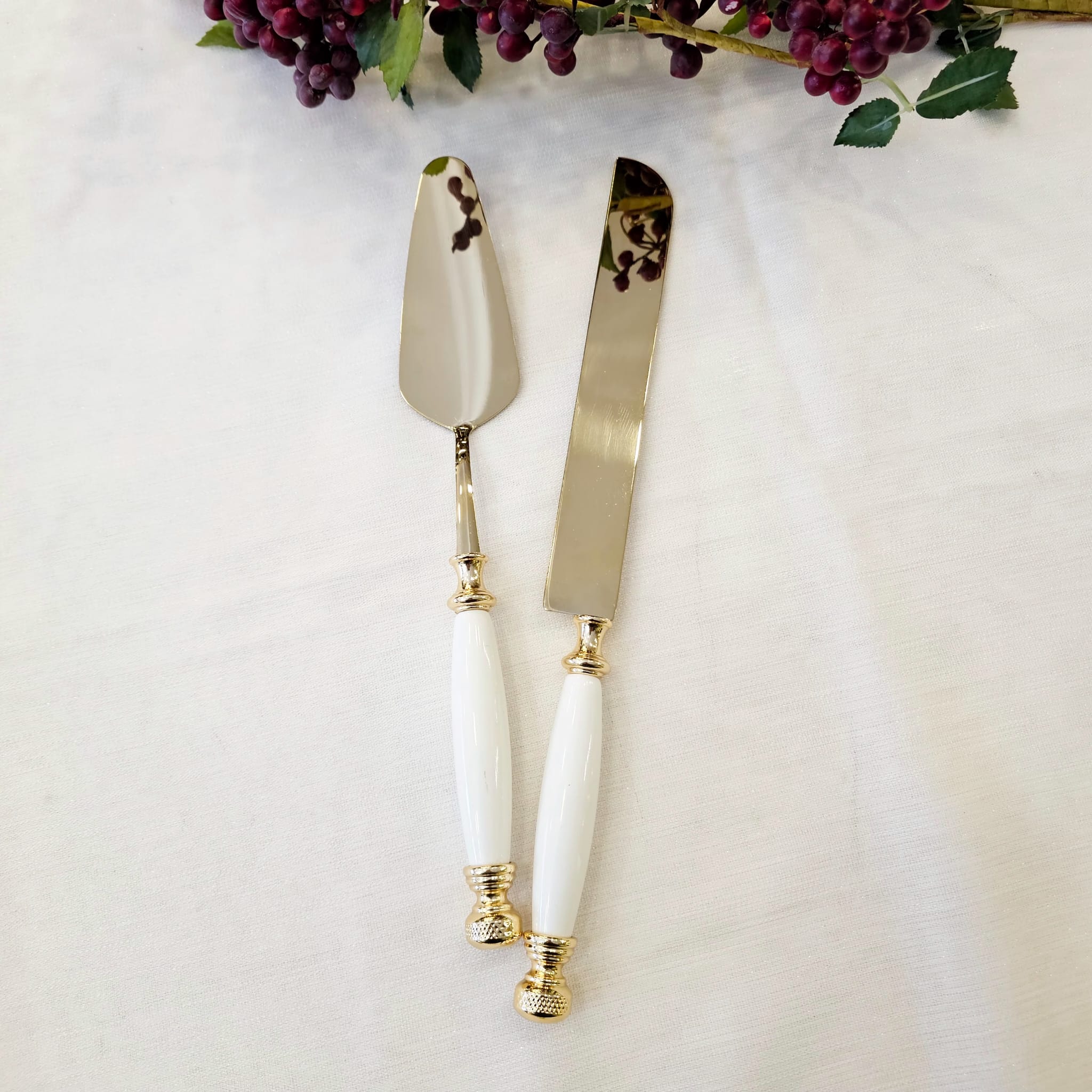 8 PARÇA PORSELEN SAPLI SERVİS SETİ TİTANYUM KAPLAMA GOLD